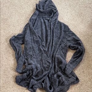 Barefoot Dreams Women's Open-Front Hooded Cardigan - Charcoal